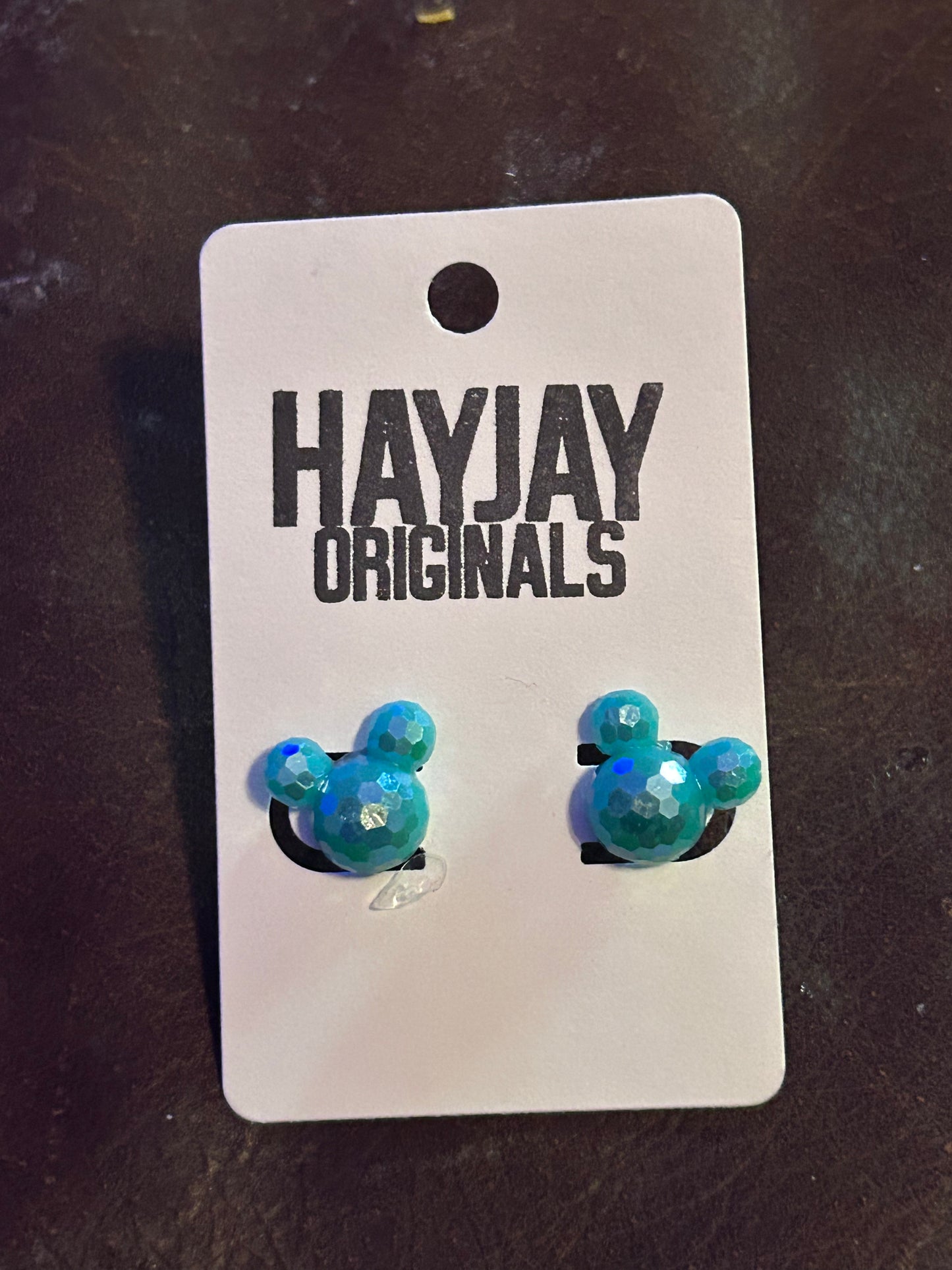 Turquoise mouse studs