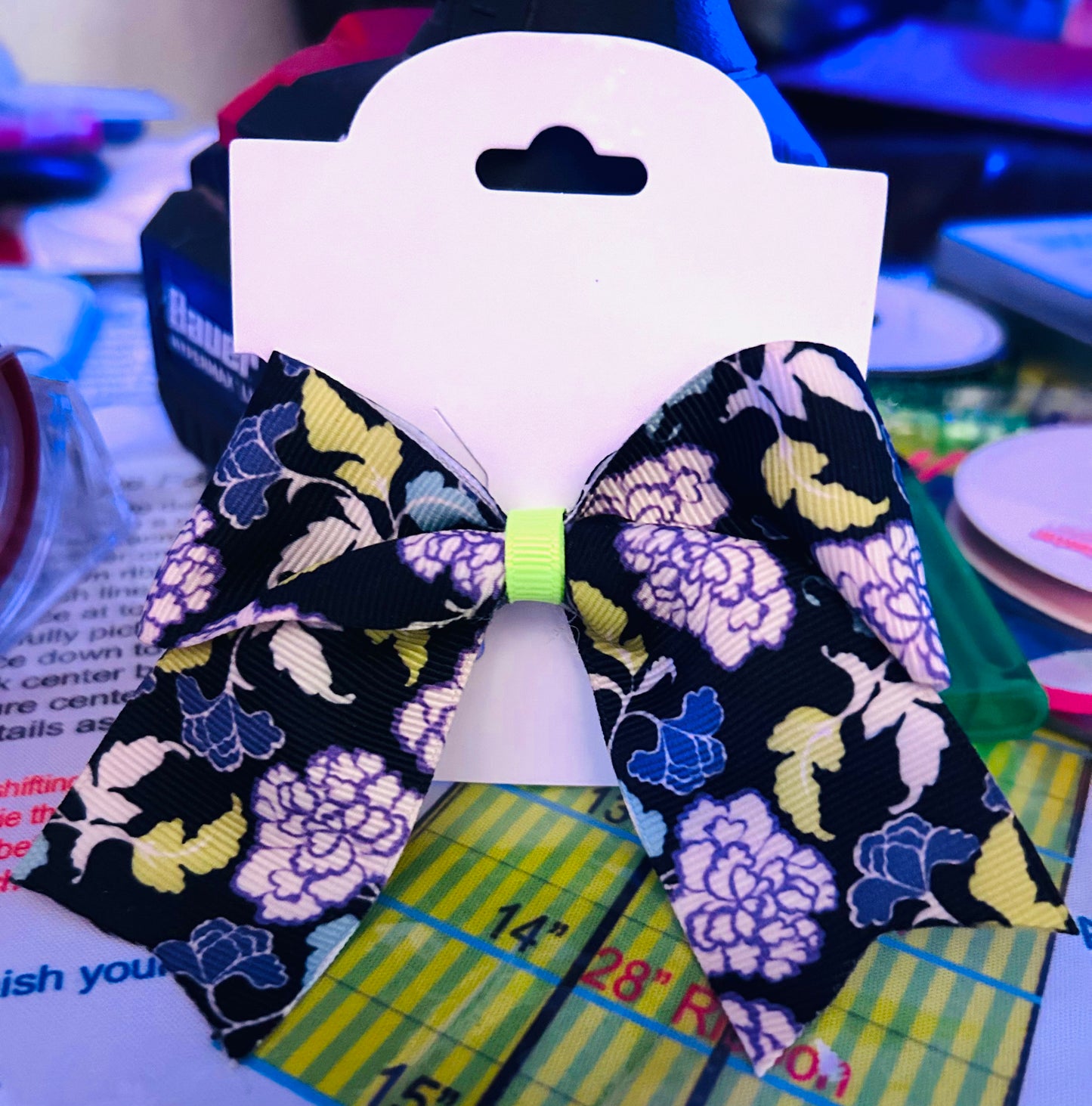 Floral ribbon bow