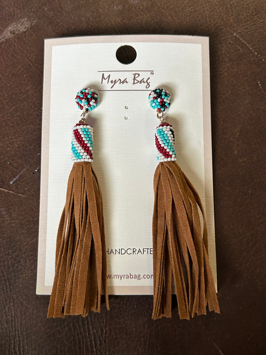 Beaded tassel earrings