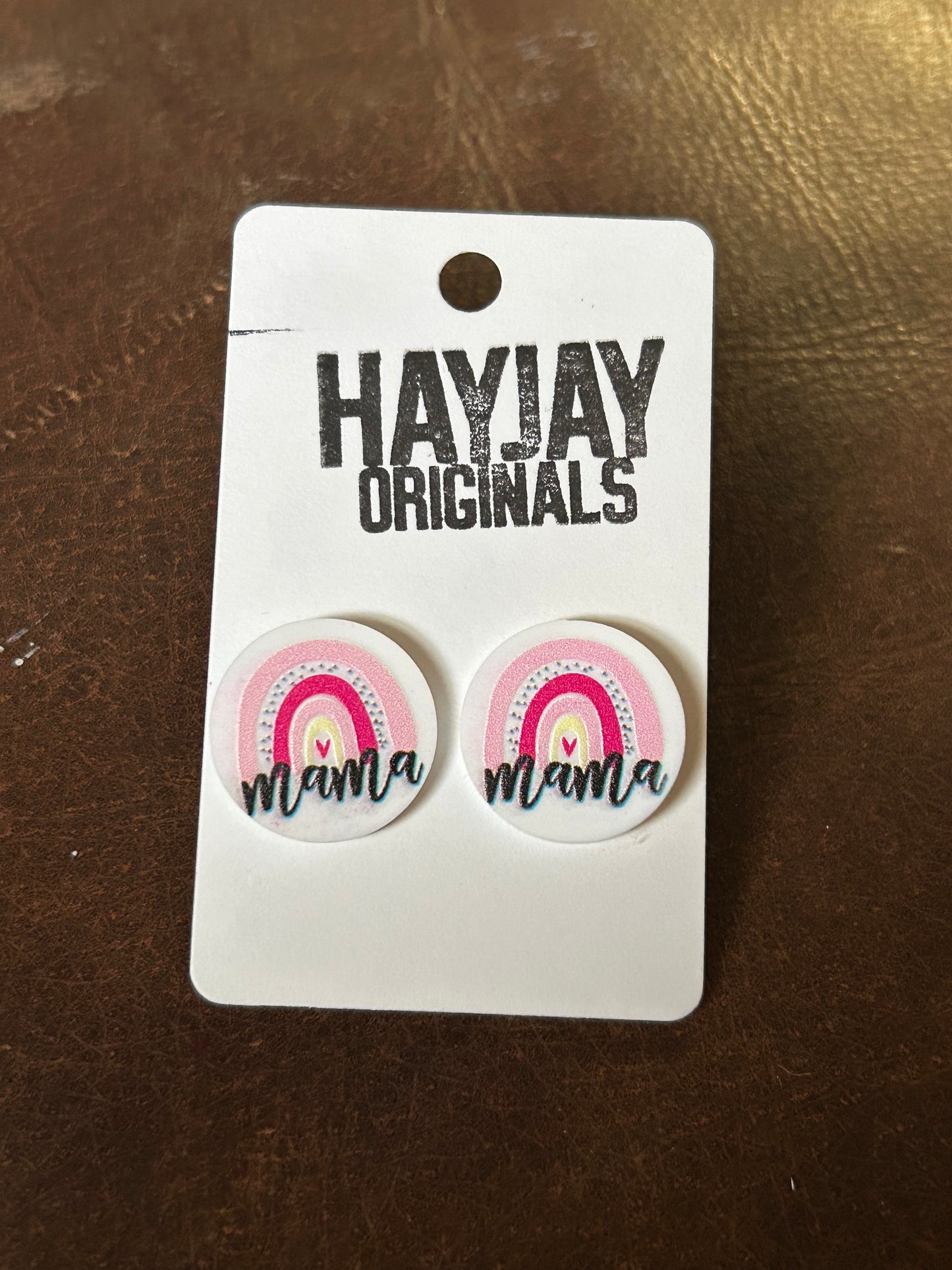 Mama rainbow studs