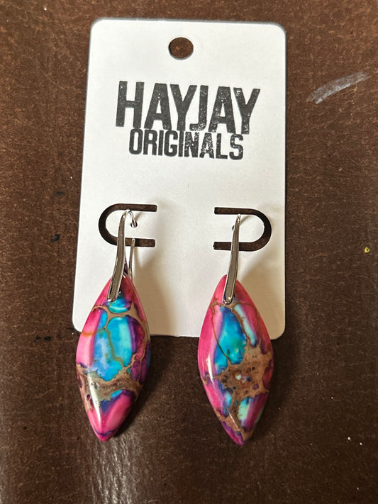 Pink/Turquoise stone earrings