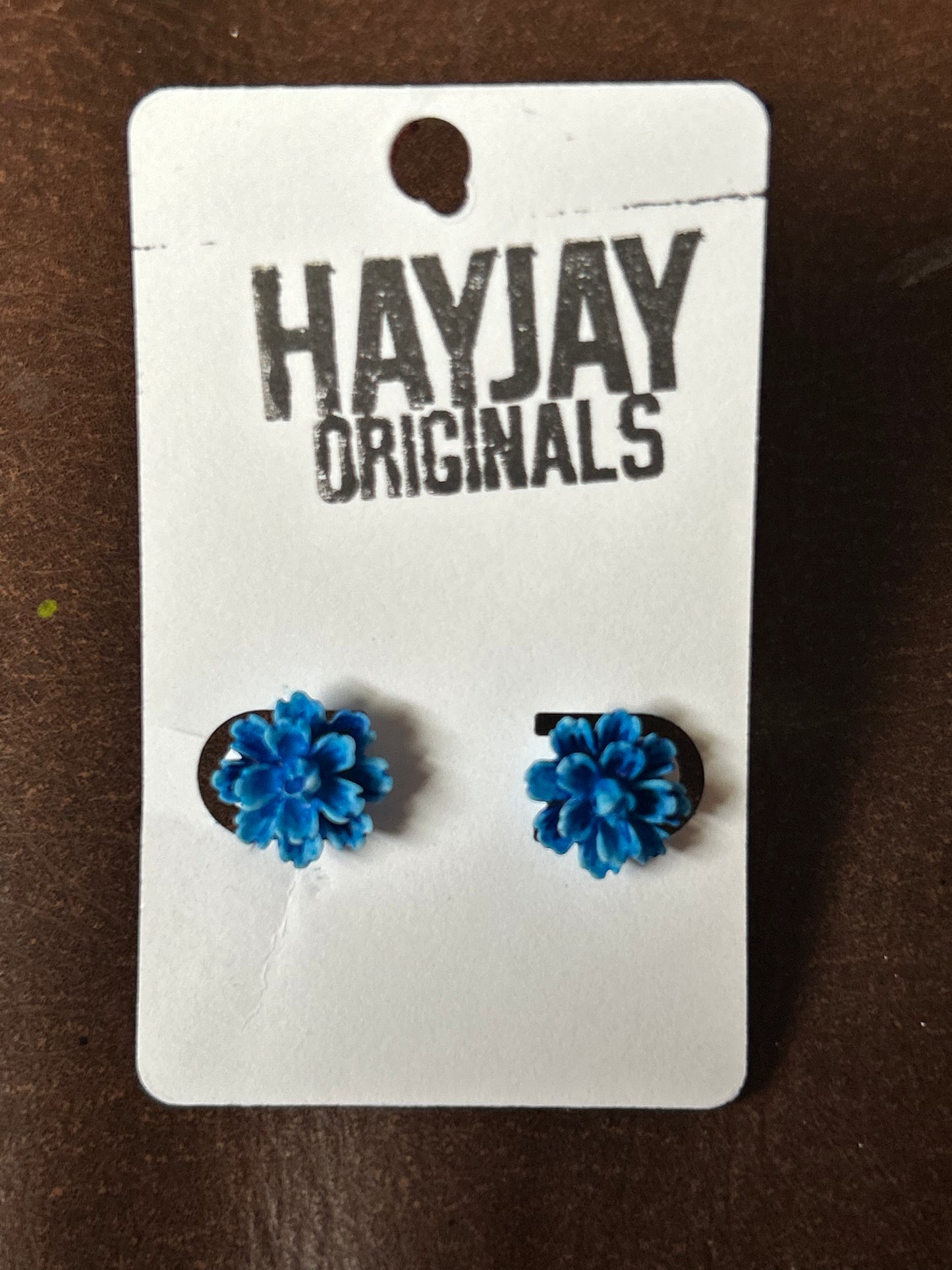 Blue Floral Studs