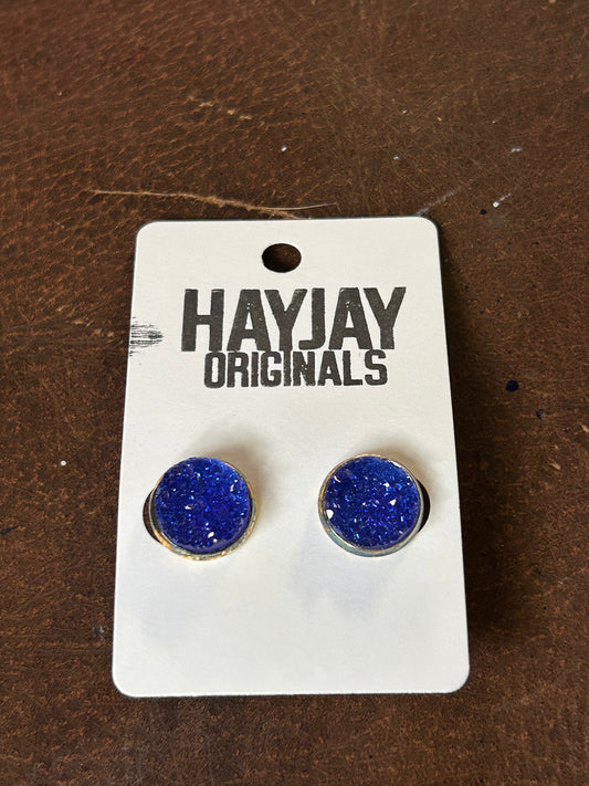 Royal druzy studs