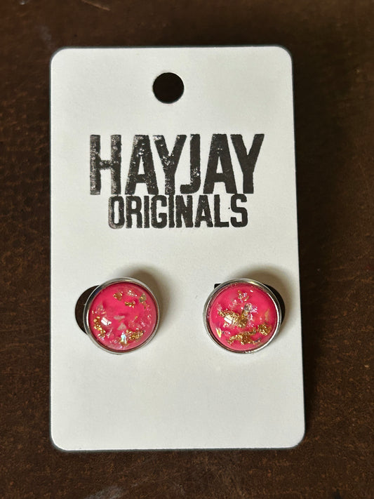 pink with gold studs