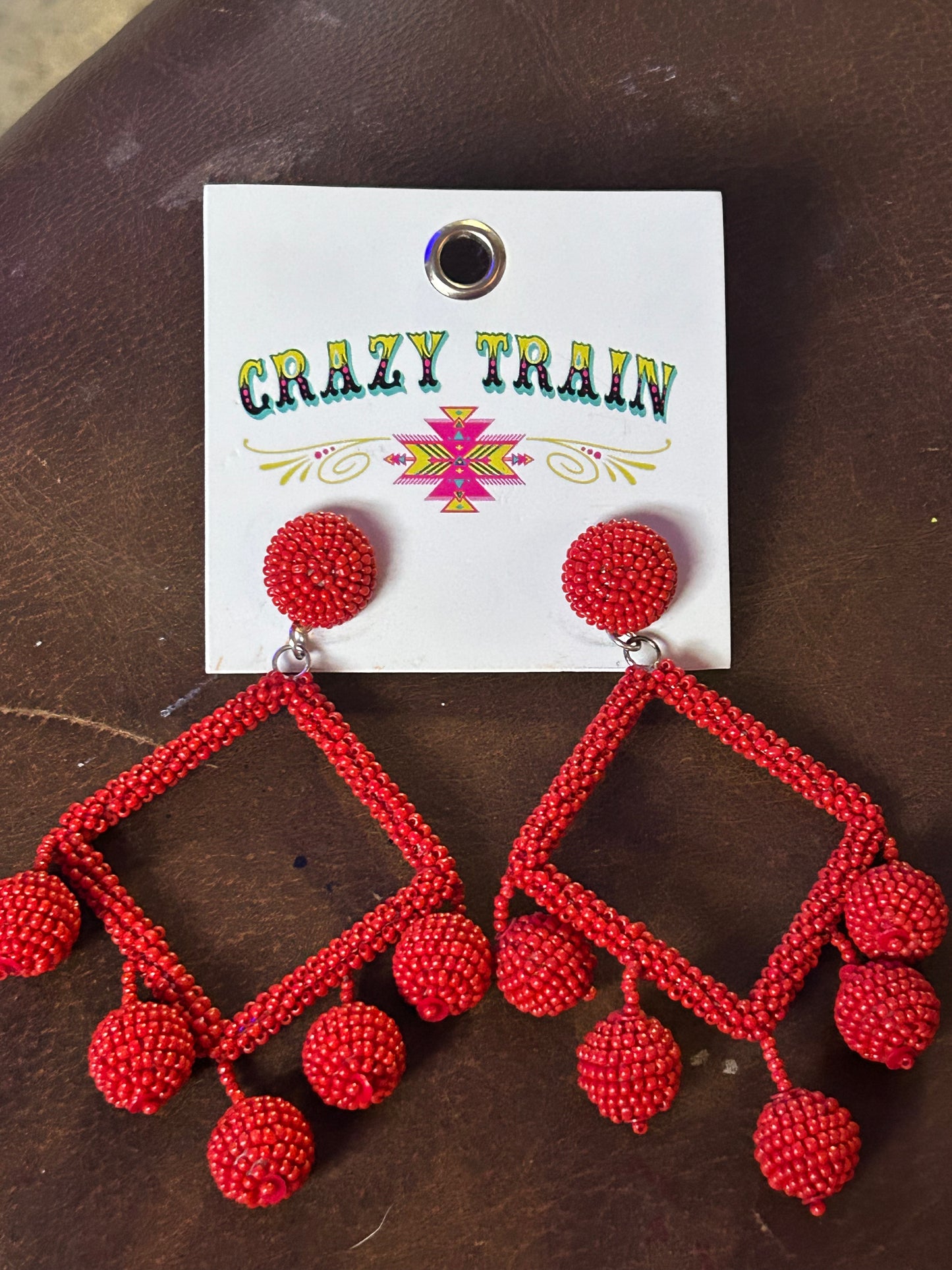 Red beaded earrings