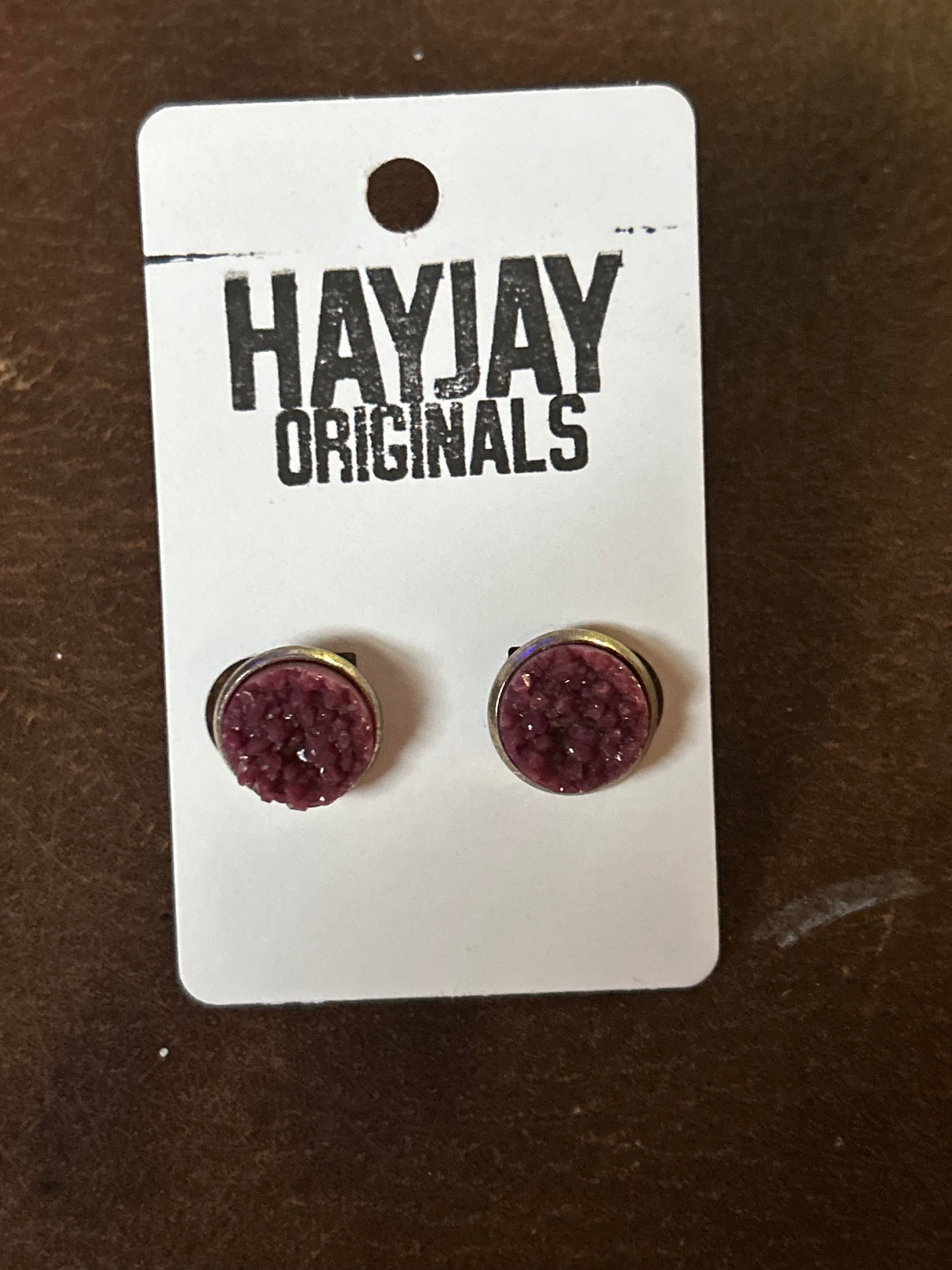 Dark Purple druzy studs