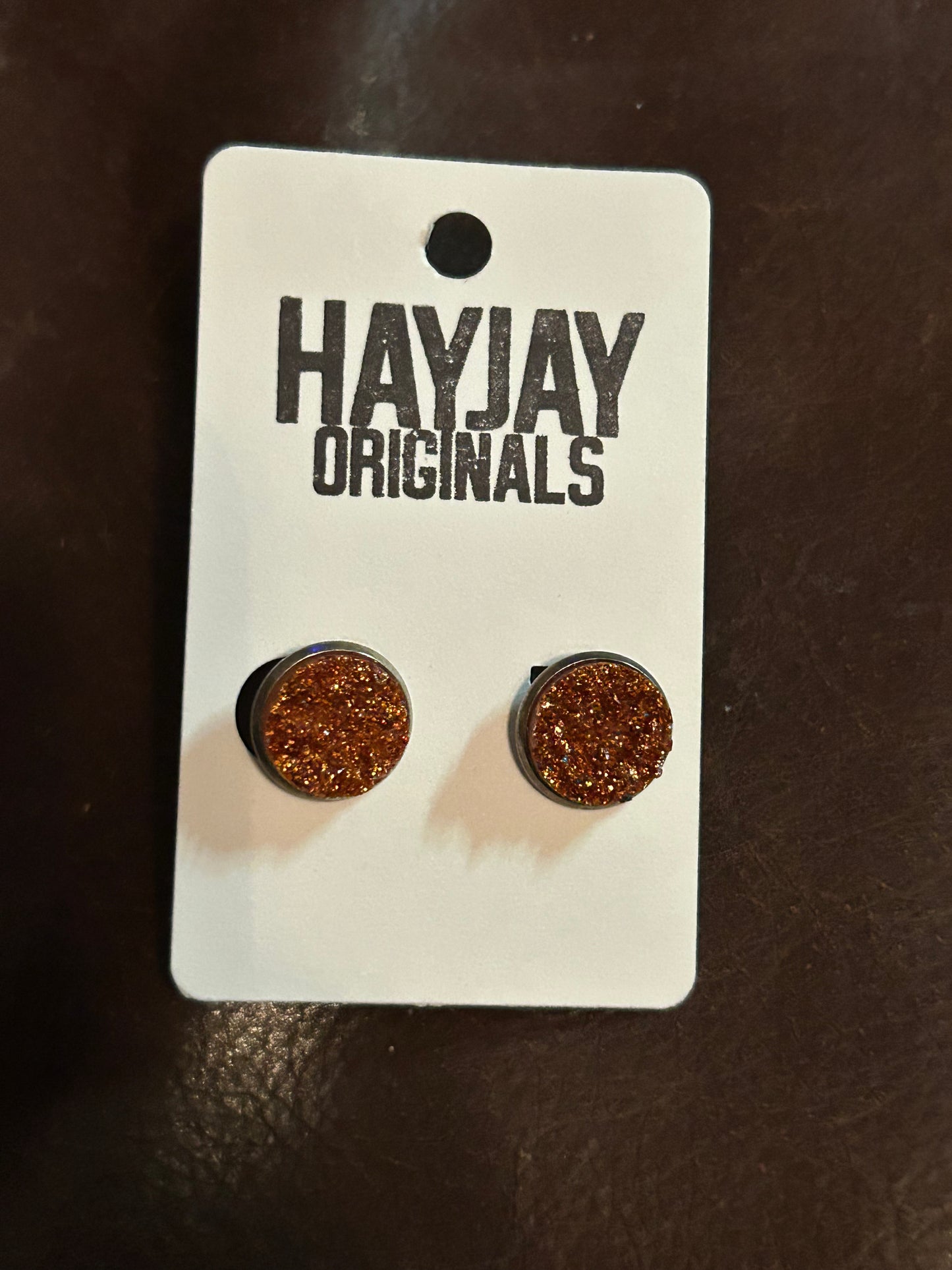 Purple druzy studs