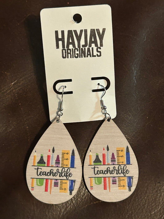 Teacher life earrings