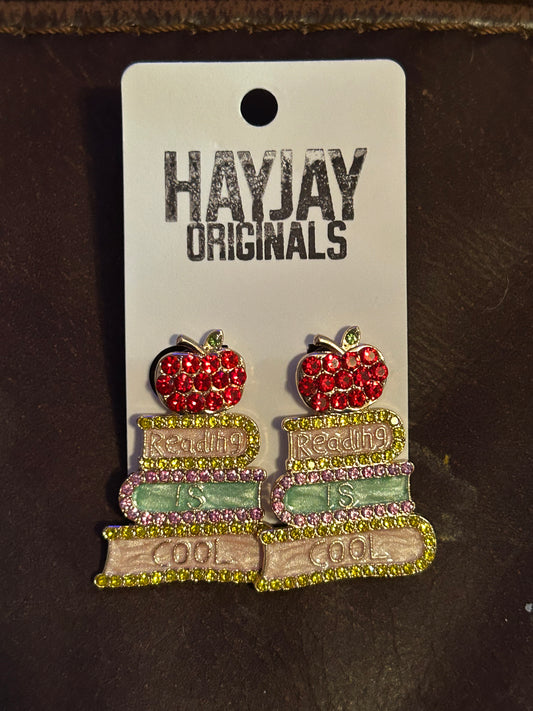 Teacher books earrings