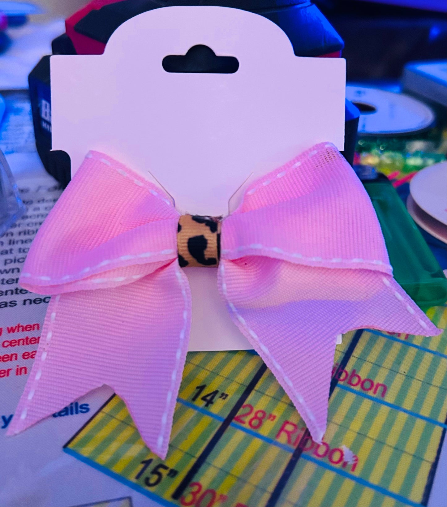 Light pink ribbon bow