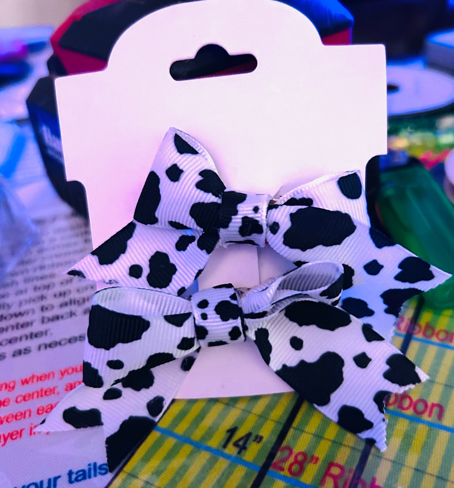 Ribbon cow print piggies