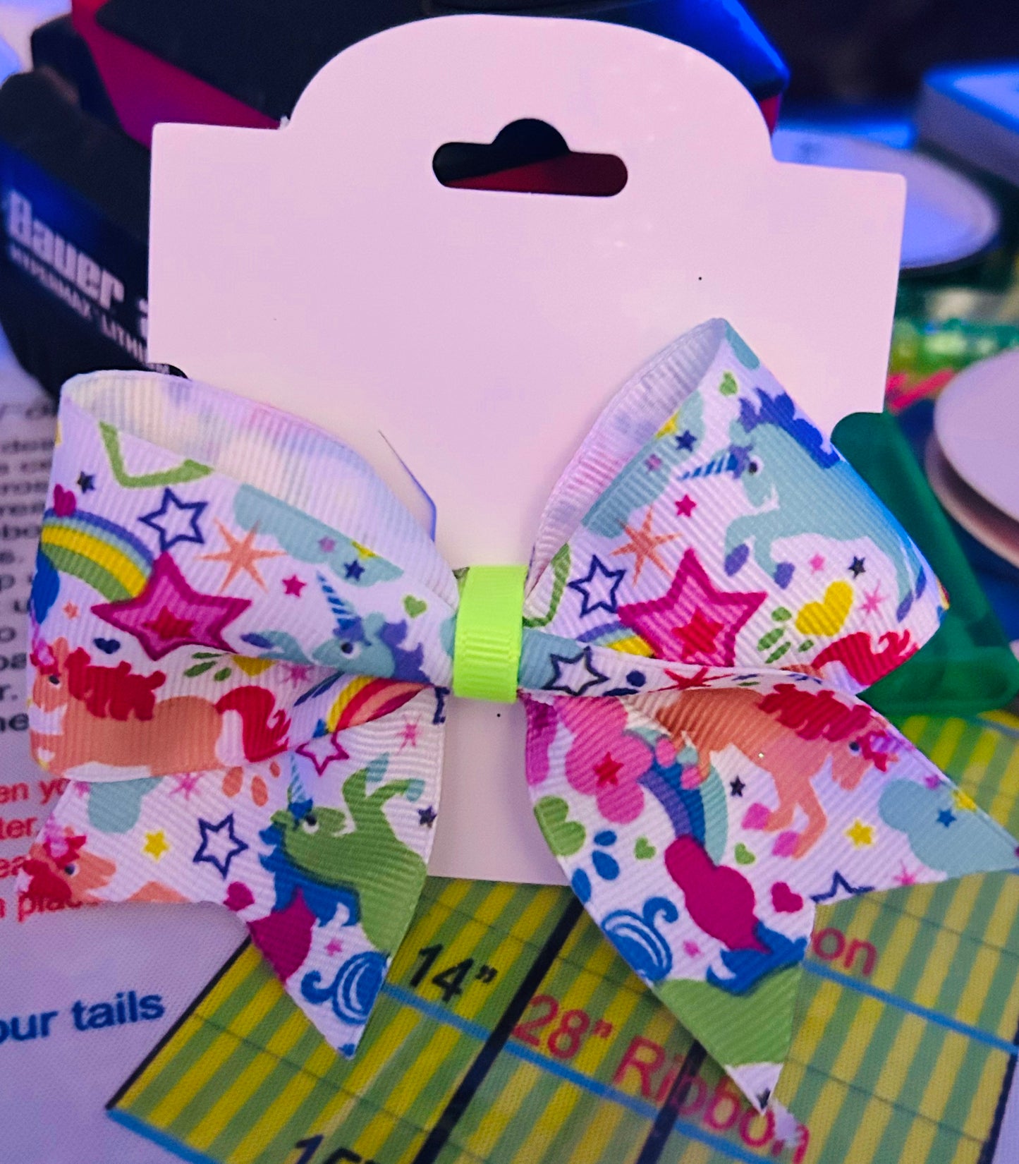 Unicorn ribbon bow