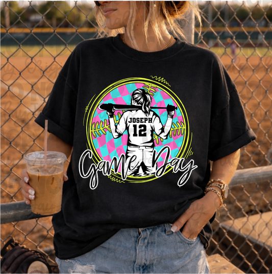 Game Day Customizable softball tee