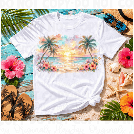 Beach sunset tee